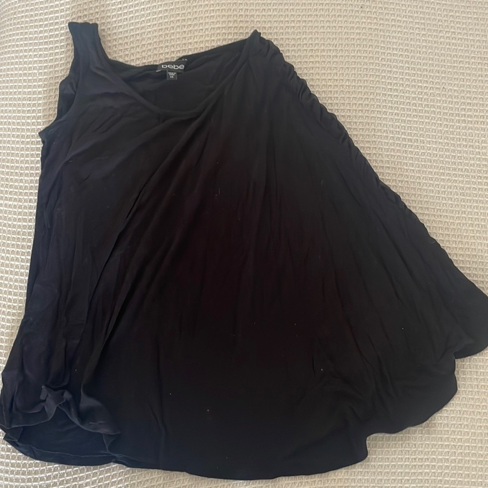 Bebe One Sleeve Black Top